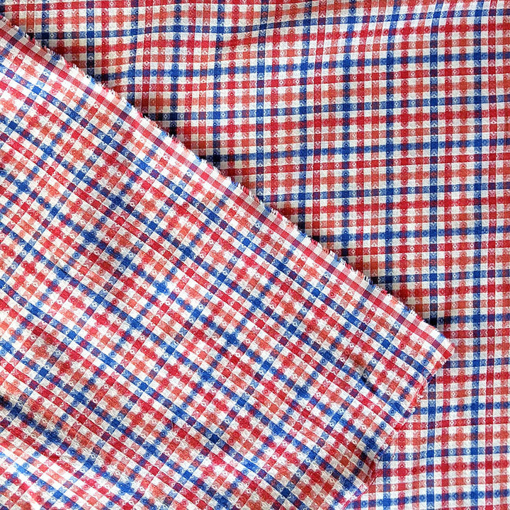 n jacquard vichy bleu et orange