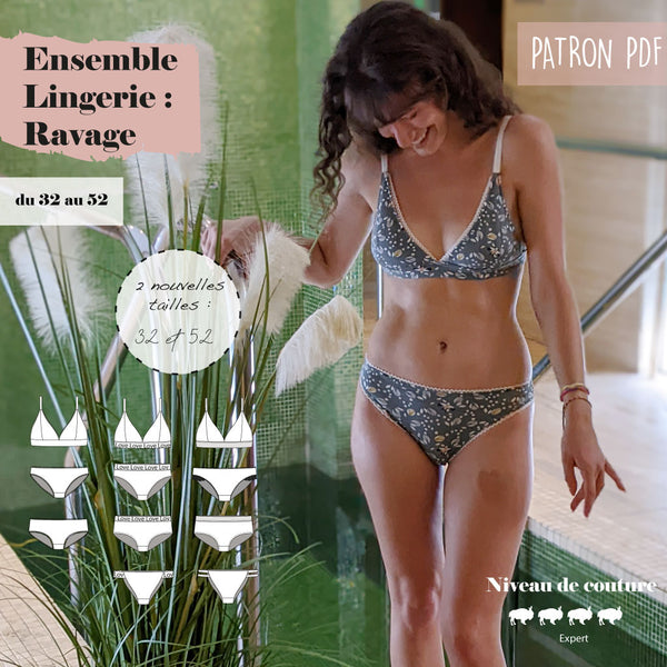 Patron lingerie, patron culotte, brassière