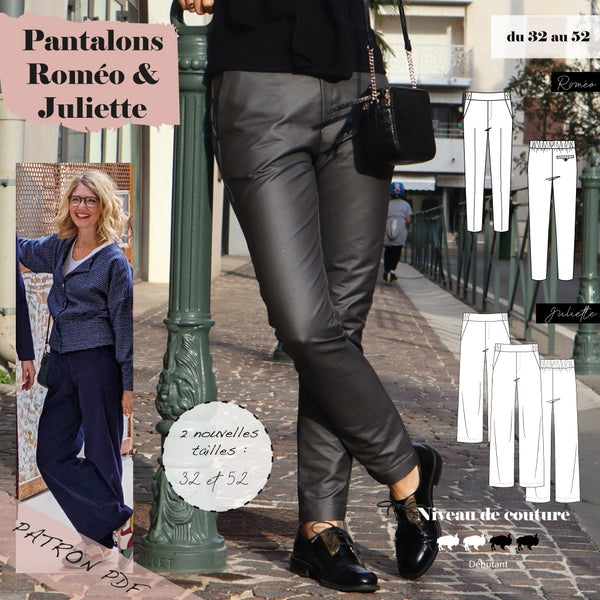 Patron Pantalons Roméo & Juliette du 32 au 52 (PDF)