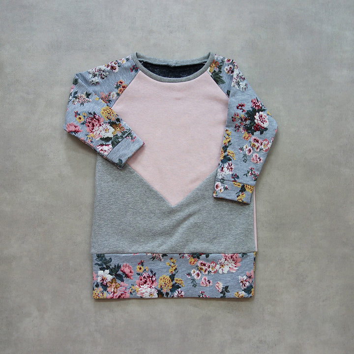 Patron pochette sweat et robe Romy 2/12 ans