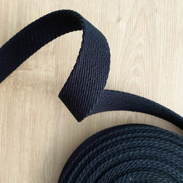 Sangle coton noir 30 mm