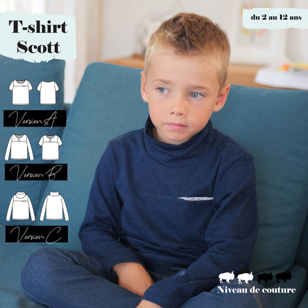 Patron T-shirt garçon Scott 2/12 ans