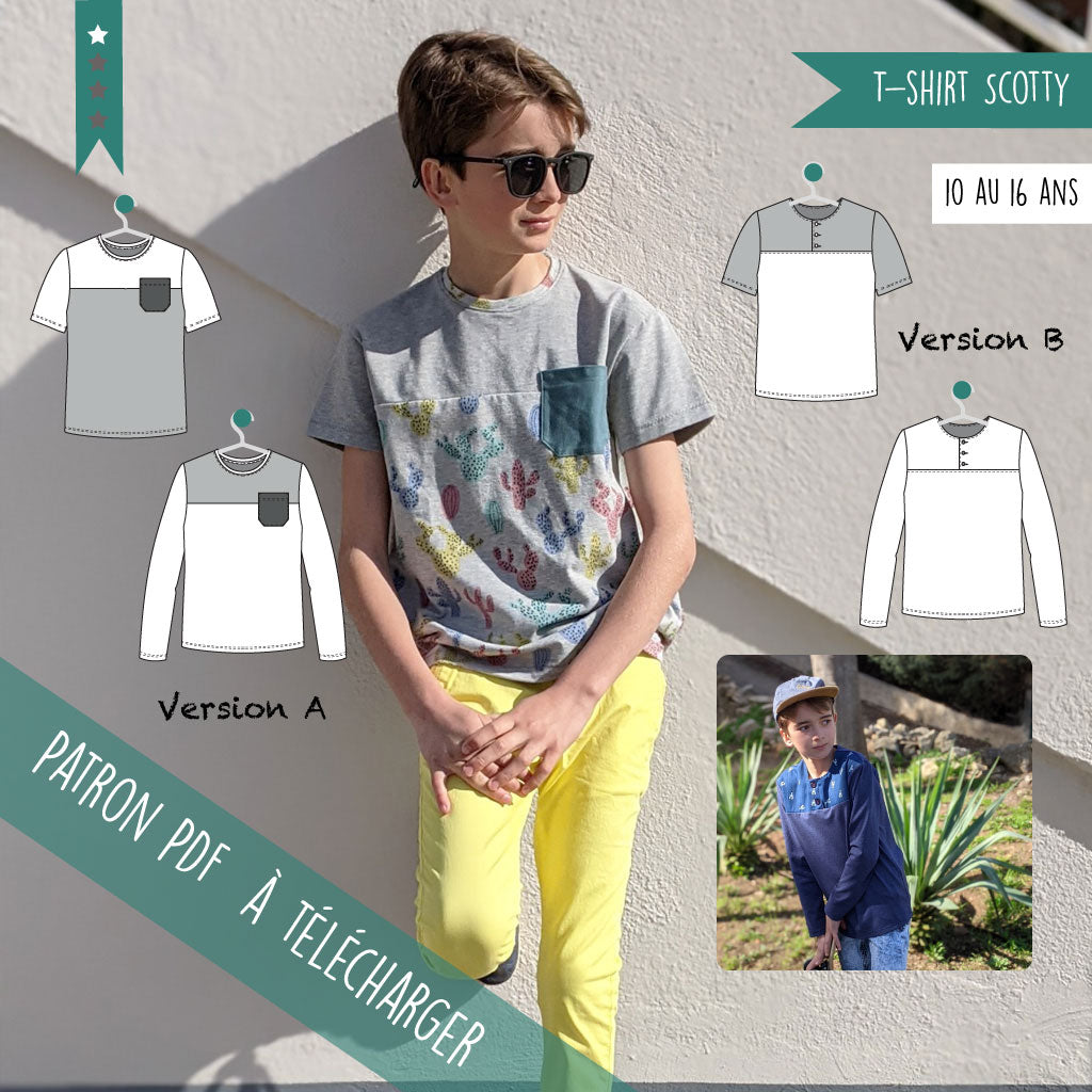 Patron ado t shirt Scotty 10 16 ans PDF Super Bison
