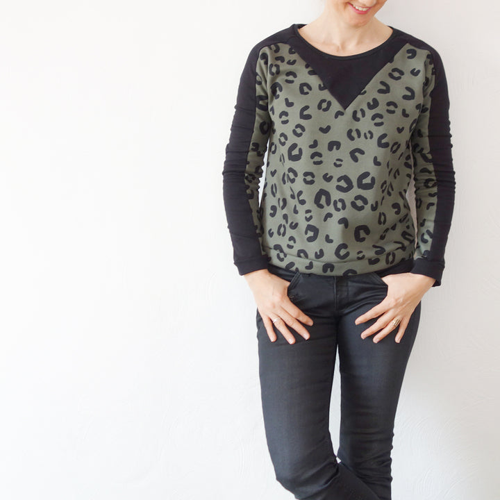 Tissu Sweat noir envers gratté