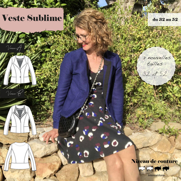 Patron Veste Sublime (32 au 52)