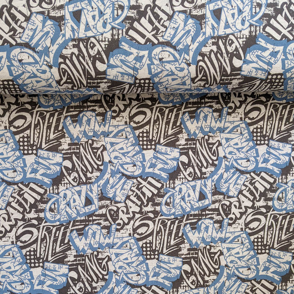 Sweat tag écru et bleu