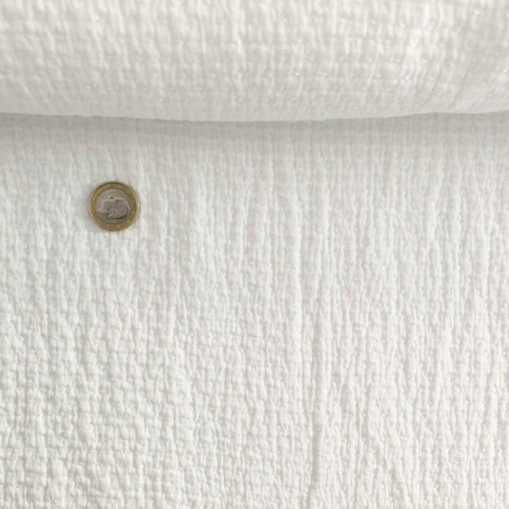 Tissu gaufré surpiqué écru