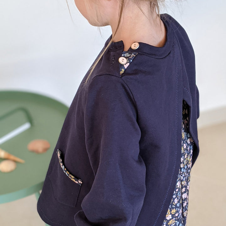 Tissu sweat bleu marine