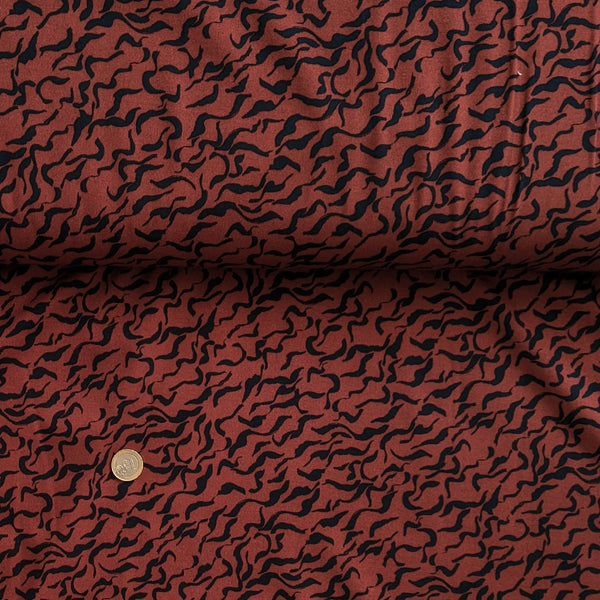 Viscose rouille zébrure bleu