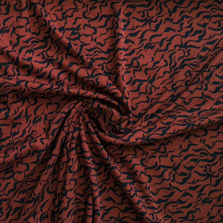 Viscose rouille zébrure bleu